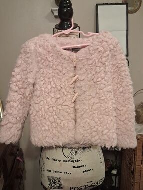 Koala Kik Girls' Pink Faux Fur Toggle Jacket Size 4T